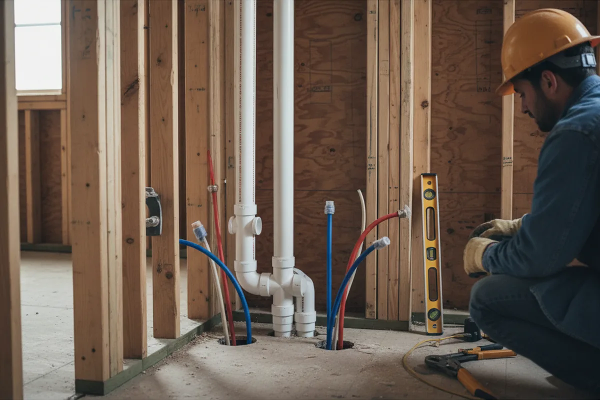 Drain and supply rough-in during Sump Pump Repair in Rio Vista